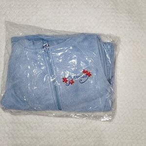 Kids Blue Floral Embroidered Matching Set